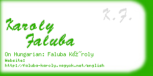 karoly faluba business card